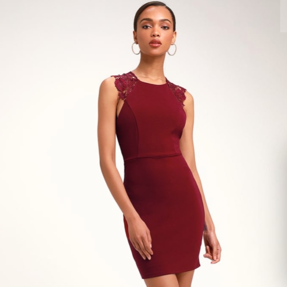 NWT- Lulus Lace Sleeveless Body Con Dress